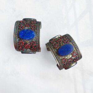 Two matching Bohemian cuff bracelets